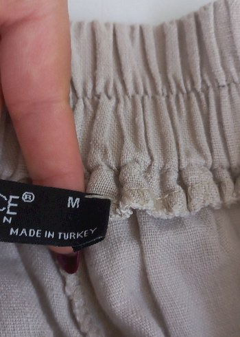 Dantel Detaylı Bohem Keten Kadın Pantolon - Görsel 4