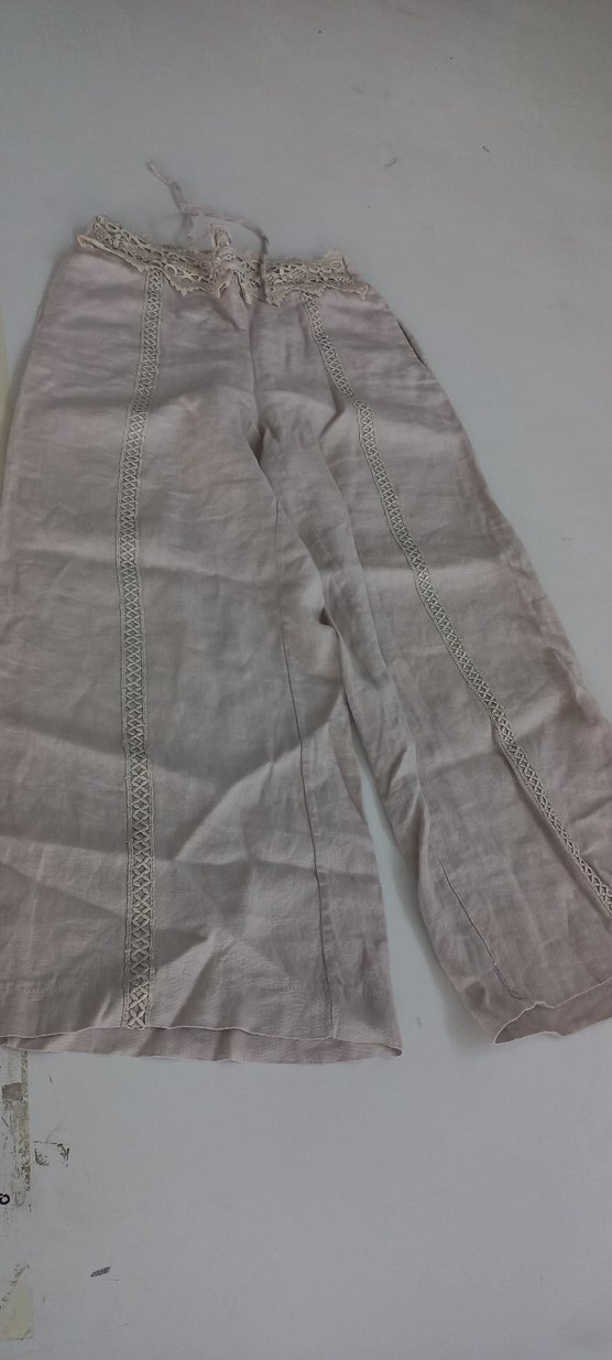 Dantel Detaylı Bohem Keten Kadın Pantolon - Görsel 5