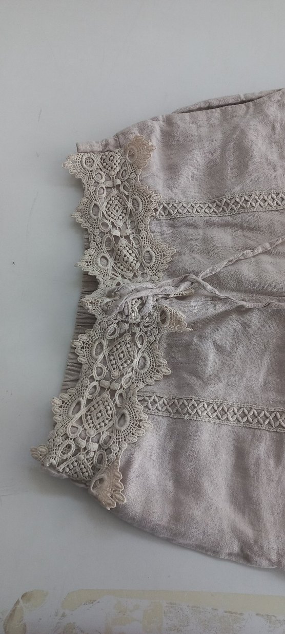 Dantel Detaylı Bohem Keten Kadın Pantolon - Görsel 2