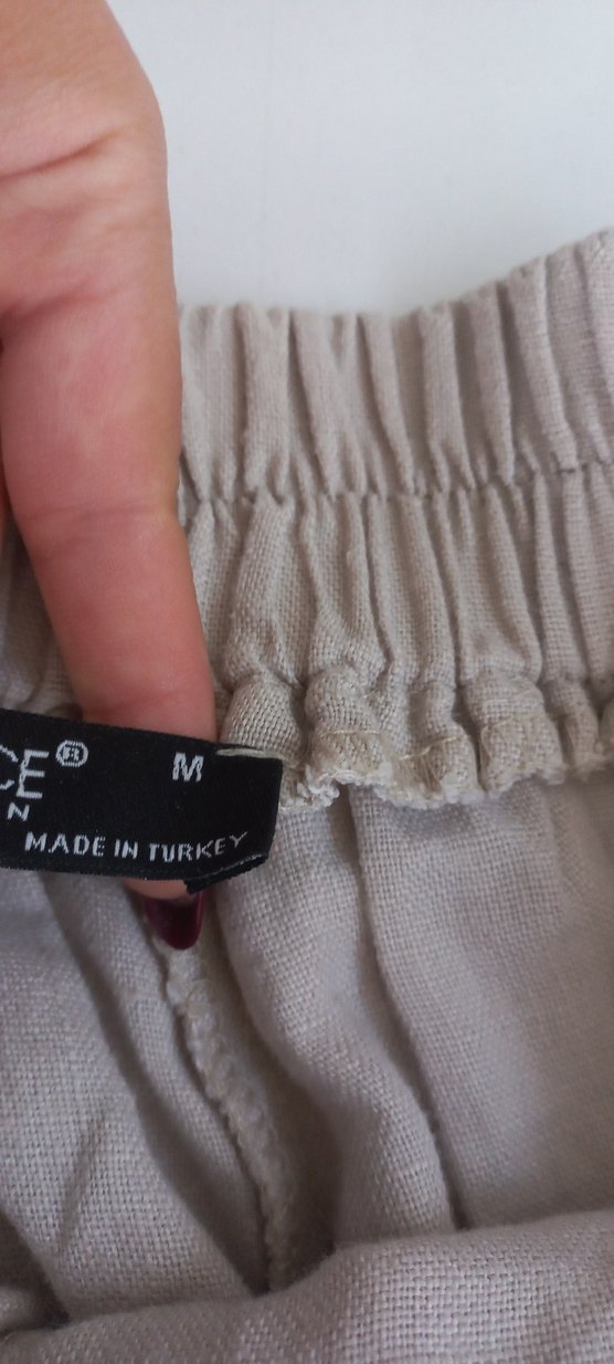 Dantel Detaylı Bohem Keten Kadın Pantolon - Görsel 4