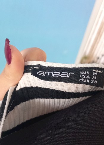 Çizgili V Yaka Uzun Kollu Bluz - Görsel 5