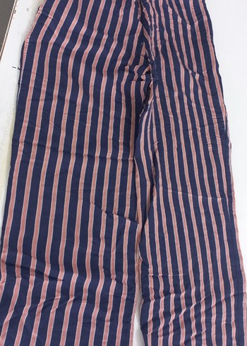 Çizgili Pilili Kadın Kumaş Pantolon - Görsel 5