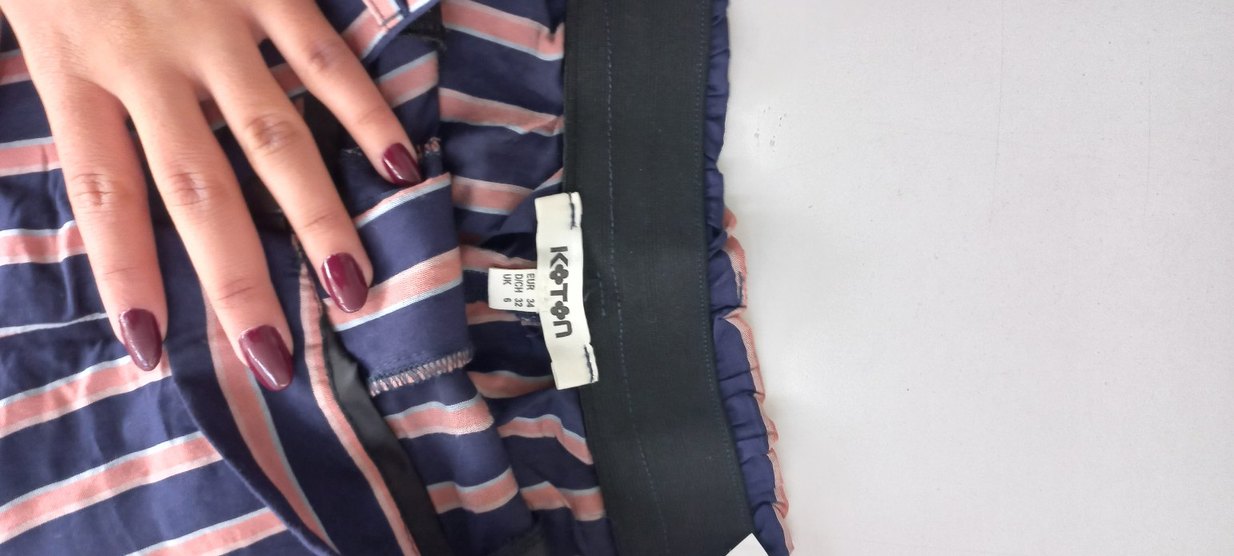 Çizgili Pilili Kadın Kumaş Pantolon - Görsel 4