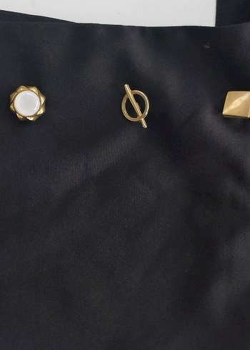 kadin siyah askili tulum pantalon ode dugme detayli - Görsel 7