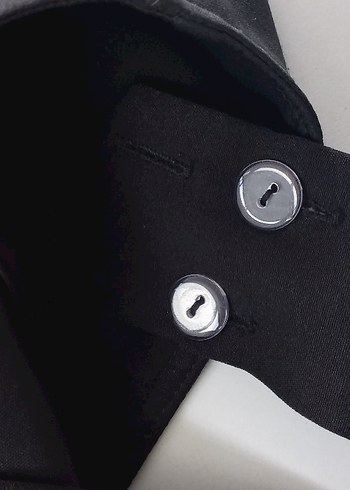 kadin siyah askili tulum pantalon ode dugme detayli - Görsel 4