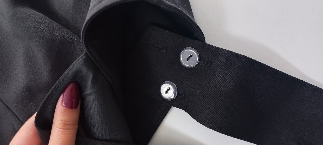 kadin siyah askili tulum pantalon ode dugme detayli - Görsel 4