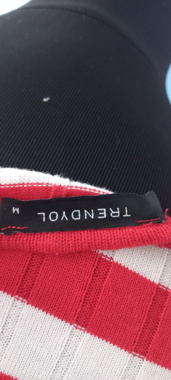 Kırmızı Çizgili Uzun Triko Elbise - Görsel 5