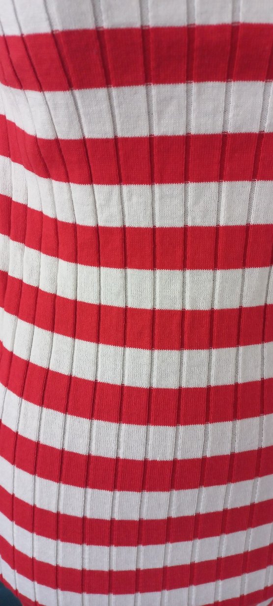Kırmızı Çizgili Uzun Triko Elbise - Görsel 3