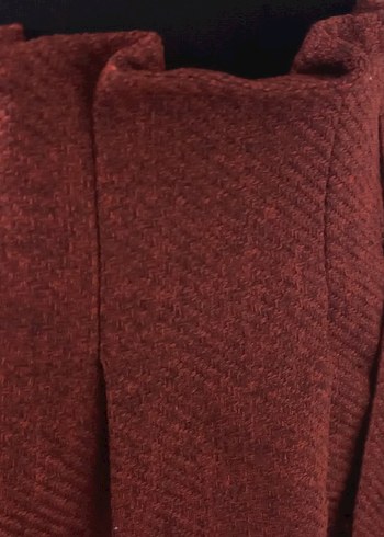 Düğmeli Bordo Midi  Etek - Görsel 3