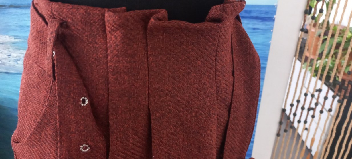 Düğmeli Bordo Midi  Etek - Görsel 3