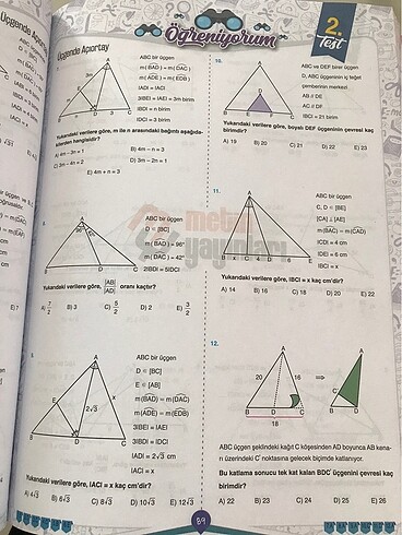  Beden Renk Metin yayınları geometri