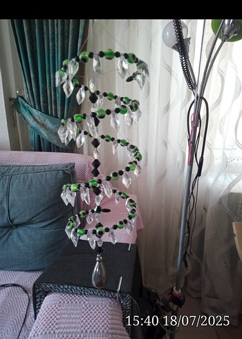 Renkli Yeşil Yılan Desenli Boncuklu rüzgar gülü  balkon süsü - Görsel 6