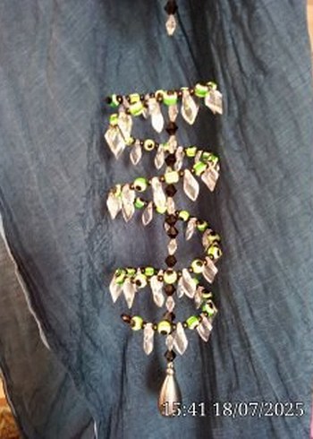 Renkli Yeşil Yılan Desenli Boncuklu rüzgar gülü  balkon süsü - Görsel 7