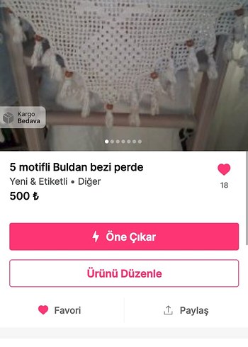 5 motifli krem renkli perde - Görsel 4