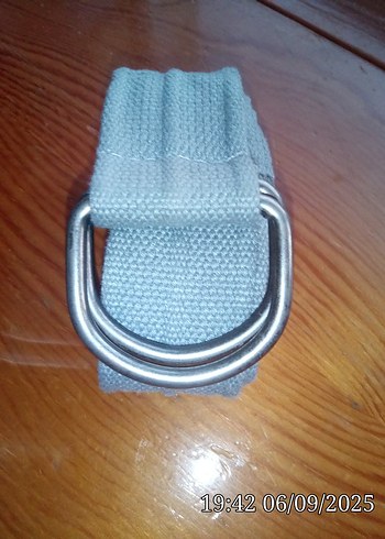 Gri Kot Kumaş Tokalı Kadın erkek Kemer - Görsel 2