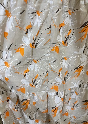 Bej Çiçekli Uzun Bohem Elbise - Görsel 3