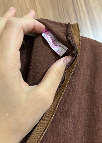 Kahverengi Uzun tesettür Elbise - Görsel 5