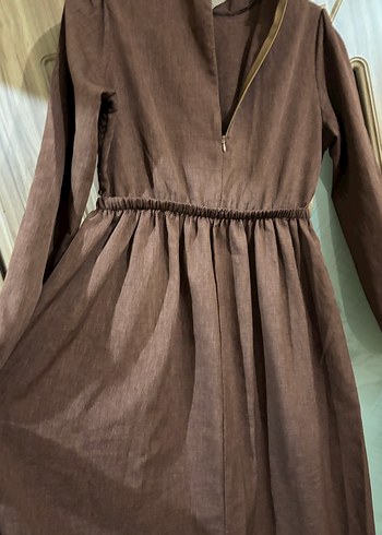 Kahverengi Uzun tesettür Elbise - Görsel 6