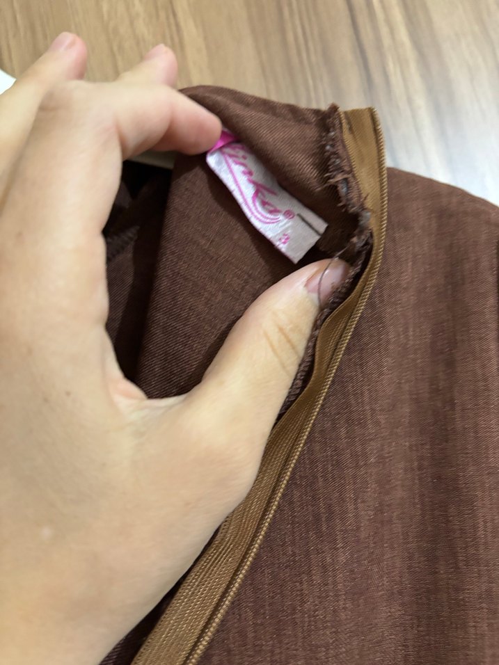 Kahverengi Uzun tesettür Elbise - Görsel 5