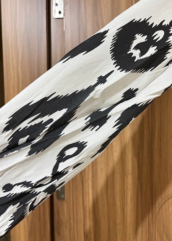 Uzun Kollu Bohem Batik Desenli Elbise - Görsel 6