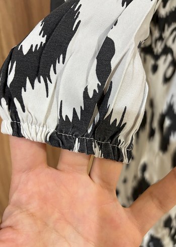 Uzun Kollu Bohem Batik Desenli Elbise - Görsel 2