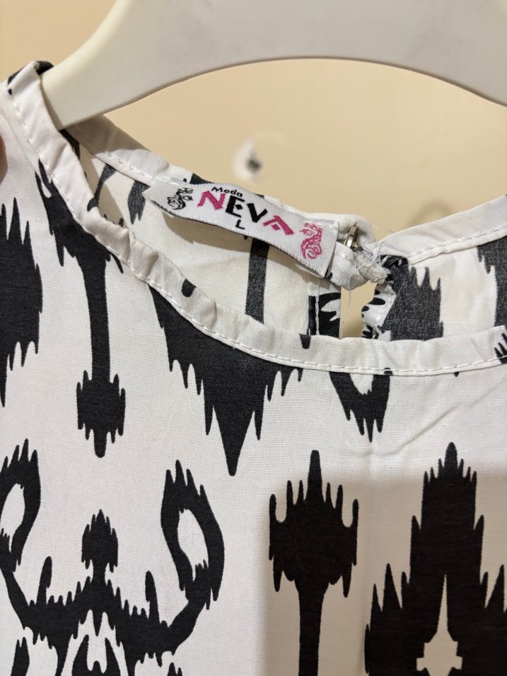 Uzun Kollu Bohem Batik Desenli Elbise - Görsel 3