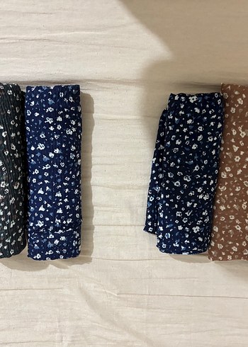 Kadın Çok Renkli Pileli Pamuk Şal - Görsel 2