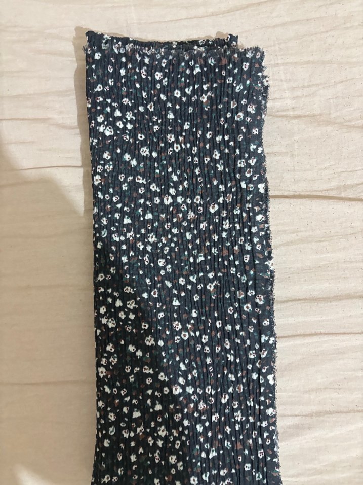 Kadın Çok Renkli Pileli Pamuk Şal - Görsel 4