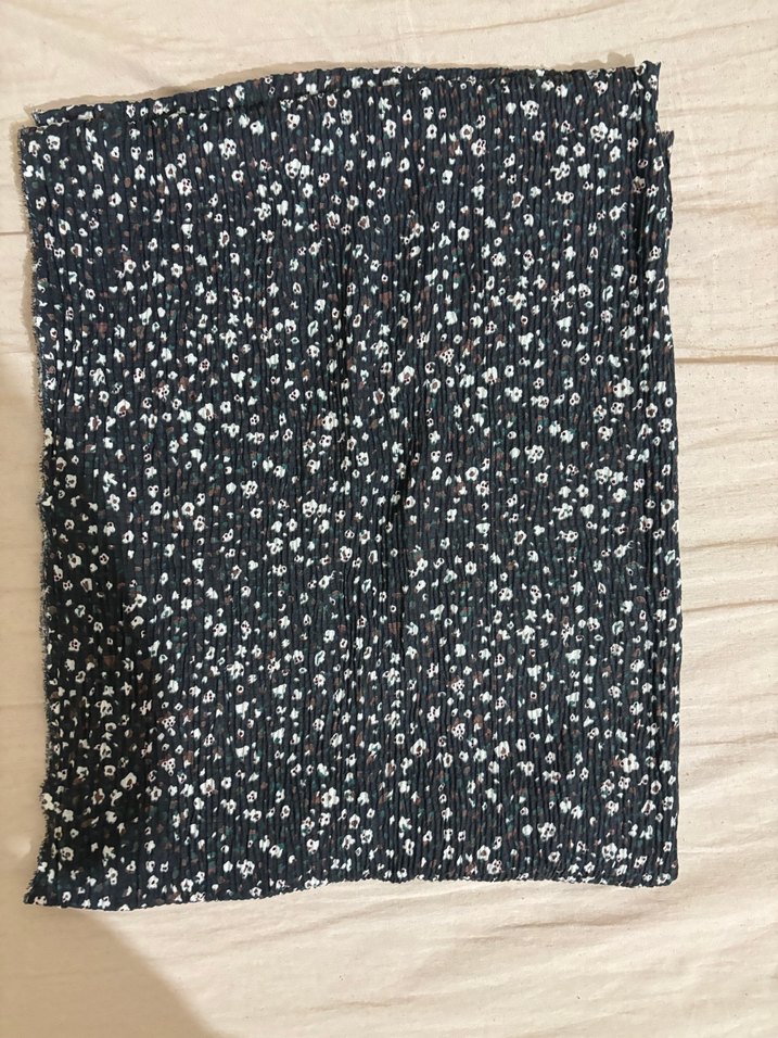 Kadın Çok Renkli Pileli Pamuk Şal - Görsel 3