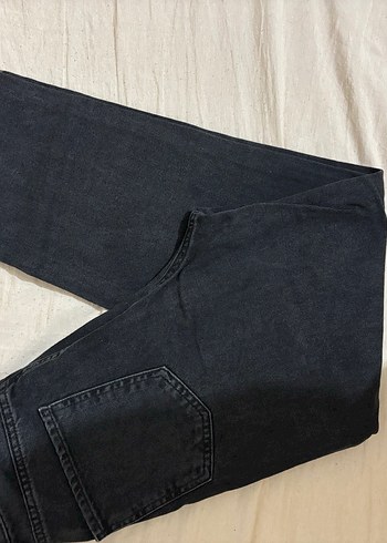 Siyah Midi Normal Kesim Kadın Kot Pantolon - Görsel 2