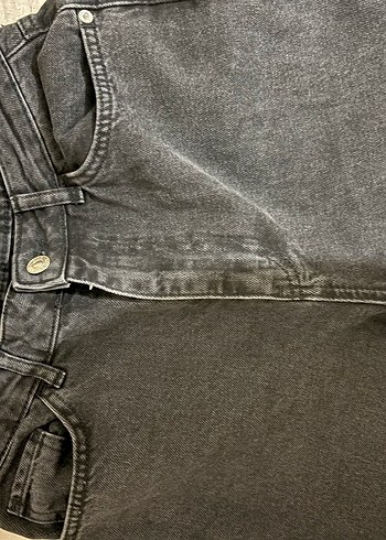 Siyah Midi Normal Kesim Kadın Kot Pantolon - Görsel 5