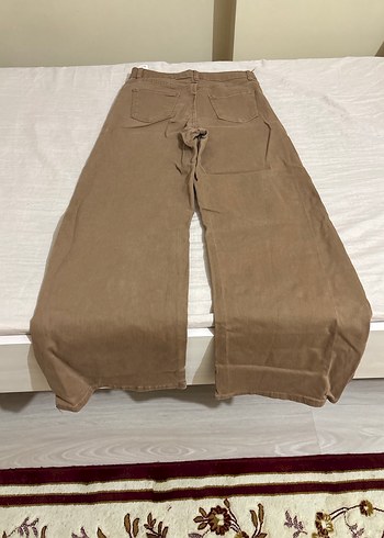 Kadın Kahverengi Keten Regular Fit Jean - Görsel 5