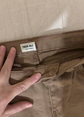 Kadın Kahverengi Keten Regular Fit Jean - Görsel 4