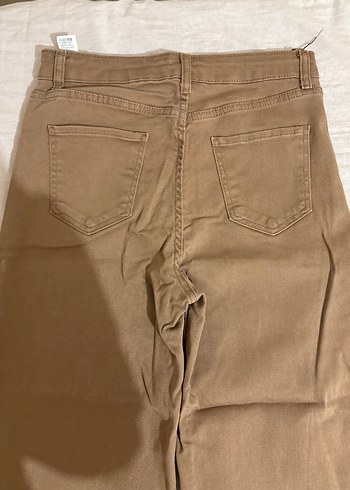 Kadın Kahverengi Keten Regular Fit Jean - Görsel 6