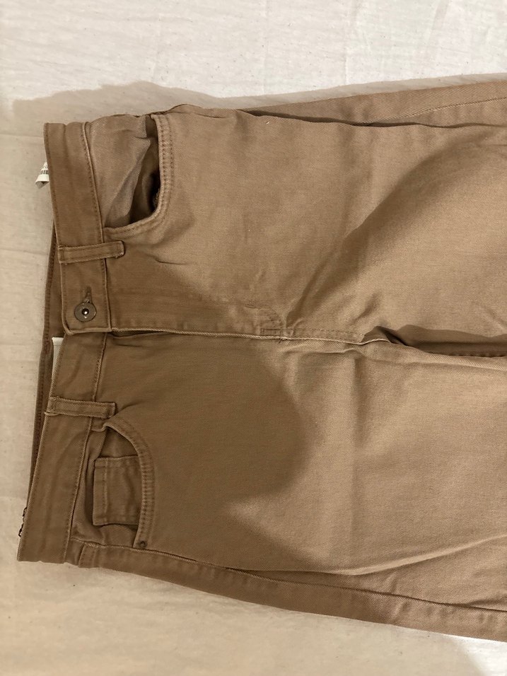 Kadın Kahverengi Keten Regular Fit Jean - Görsel 2