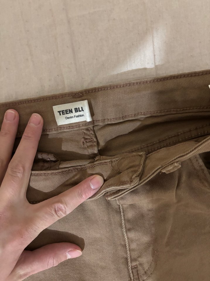 Kadın Kahverengi Keten Regular Fit Jean - Görsel 4