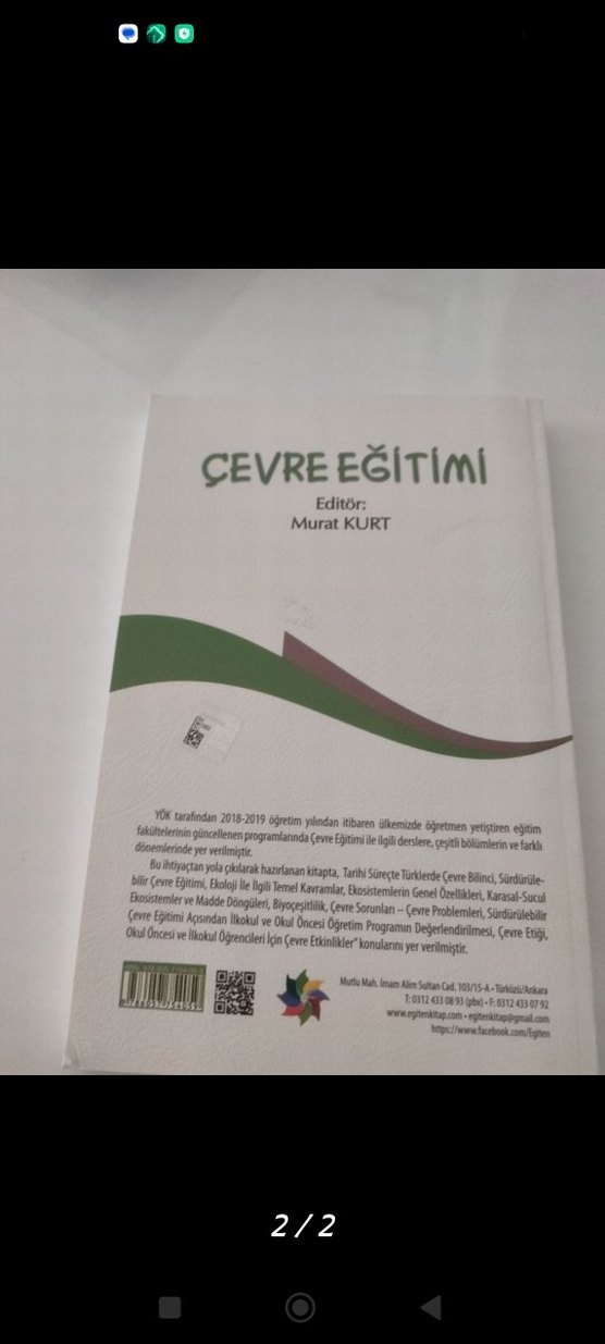 Çevre Eğitimi Kitabı - Murat KURT Editörlüğünde - Görsel 2