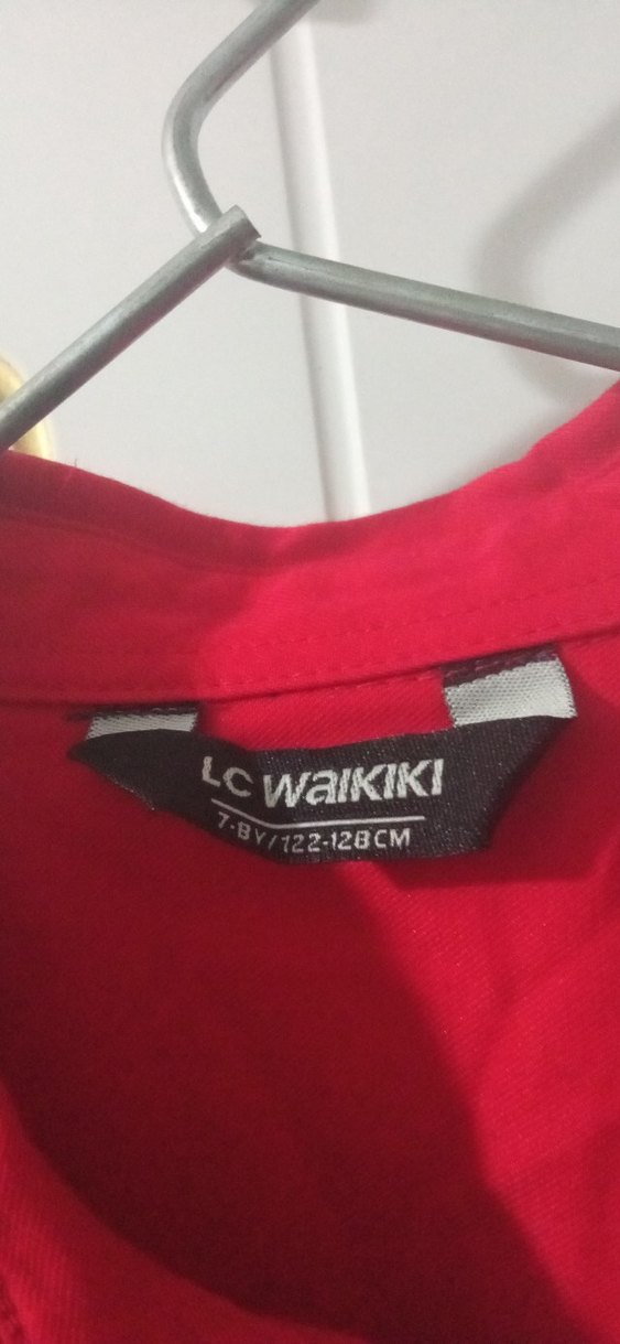 Erkek Uzun Kollu Kırmızı Düğmeli Gömlek - Görsel 2