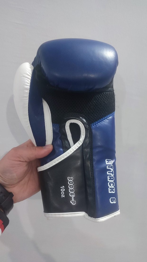 Mavi Deri Erkek Boks Eldiveni Velcro - Görsel 2