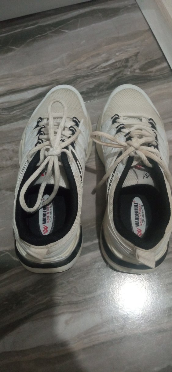 Beyaz Bağcıklı Stiletto Topuklu Spor Ayakkabı - Görsel 4