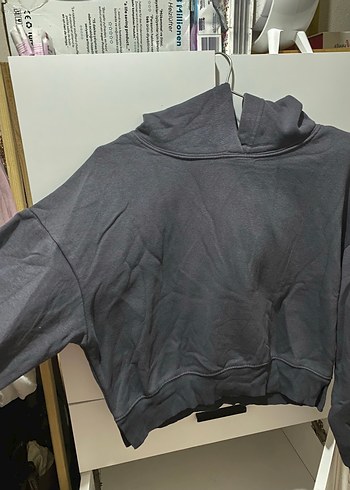 Addax Antrasit Gri Oversize Kapusonlu Sweatshirt