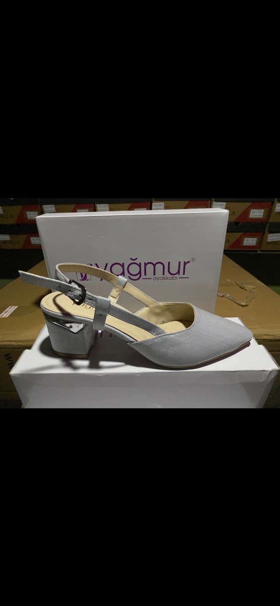 Gri Tokalı Kadın Topuklu Ayakkabı - Görsel 2