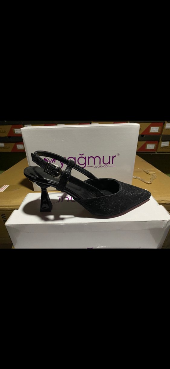 Siyah Yılan Desenli Tokalı Stiletto - Görsel 2