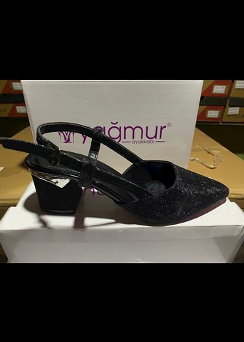 Siyah Yılan Desenli Tokalı Topuklu Kadın Ayakkabı - Görsel 2