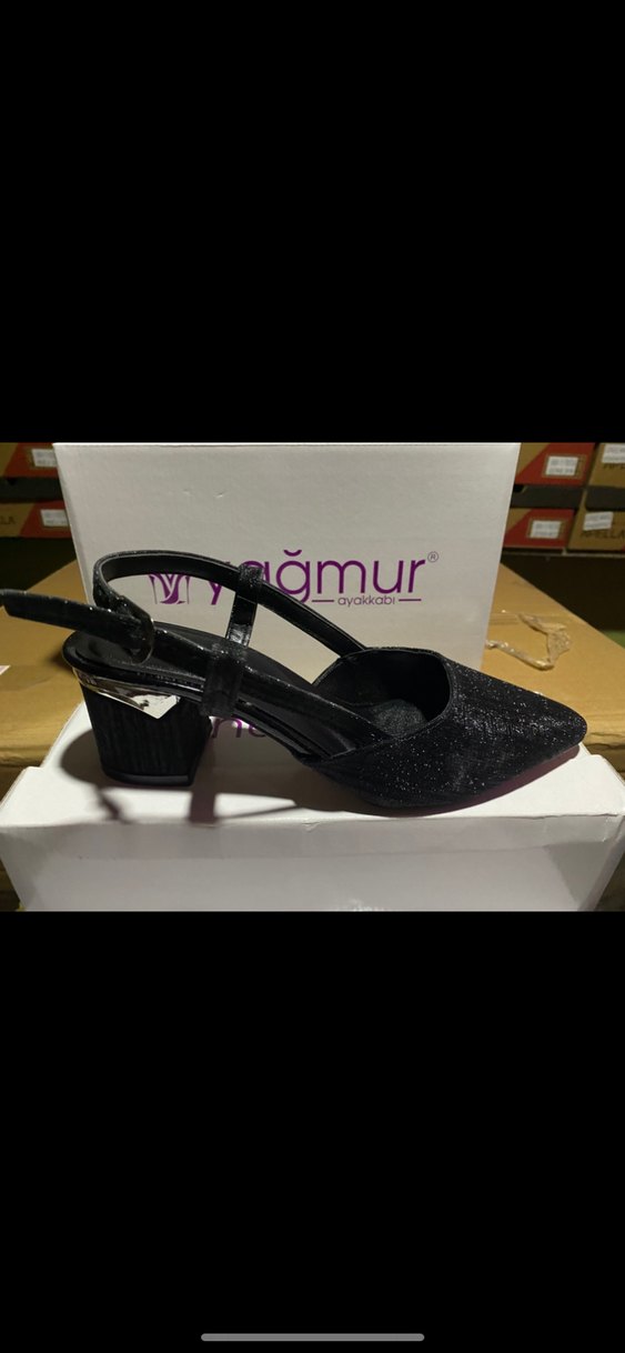 Siyah Yılan Desenli Tokalı Topuklu Kadın Ayakkabı - Görsel 2