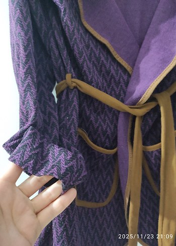 Mor Yılan Desenli Midi Kadın Sabahlık - Görsel 3