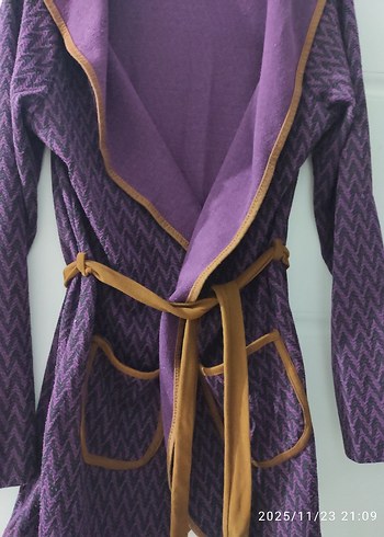 Mor Yılan Desenli Midi Kadın Sabahlık - Görsel 2