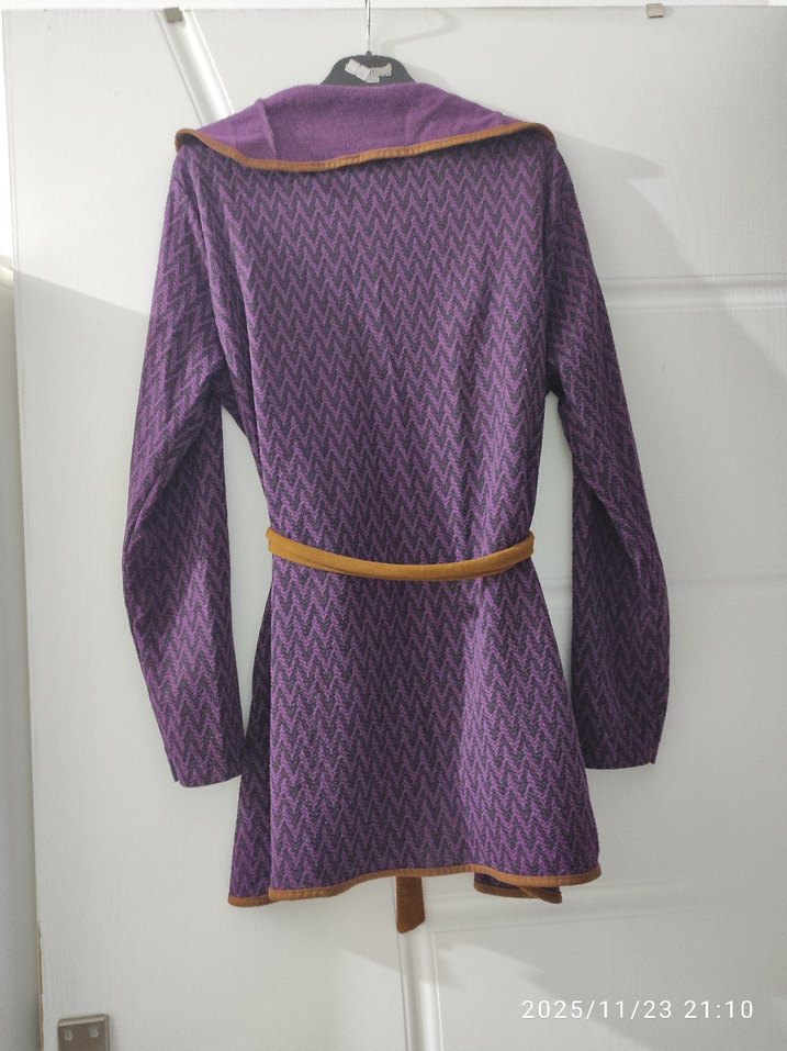 Mor Yılan Desenli Midi Kadın Sabahlık - Görsel 5