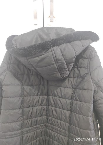 Kadın Siyah Uzun Sıcak Kış Montu - Görsel 7