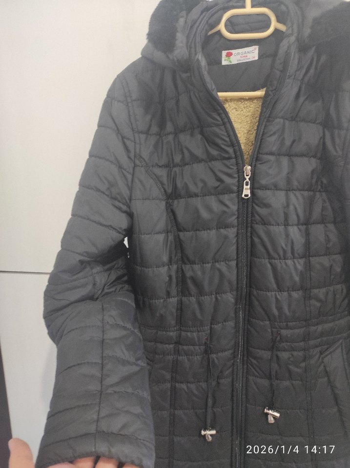 Kadın Siyah Uzun Sıcak Kış Montu - Görsel 3